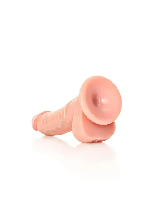 Išlenktas realistiškas dildo su sėklidėmis ir siurbtuku – 15.5 cm (6″) – Kūno spalva Photo