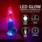 LED vibrējošs taisns vibrators ar bumbiņām – 20 cm – caurspīdīgs Foto 7