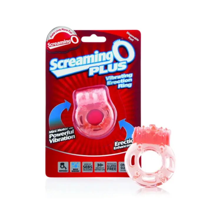 The Screaming O Plus Intimate Enhancement Ring – Disposable Vibrating – Clear