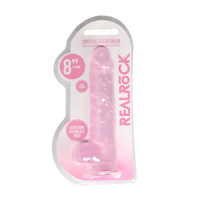 Realistlik dildo munandite ja iminapaga – 21 cm (8.3″) – Roosa