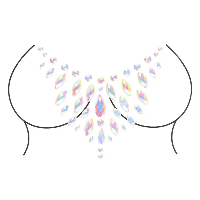 Rianne S Chest Bling – body stickers – transparent, glow-in-the-dark