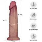 LoveToy Sliding Skin Pro II Dual Layer Silicone Dong – realistiškas dviejų sluoksnių silikoninis dildo – 22,9 cm — Nuotrauka 2