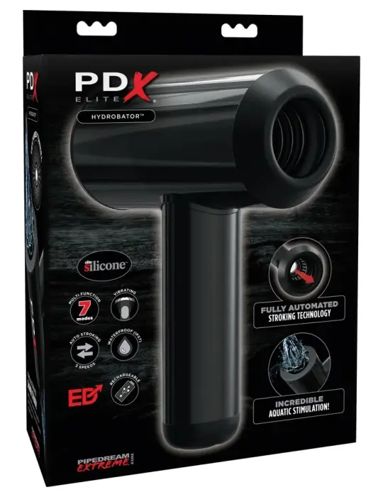 PDX Elite Hydrobator intiimne hüdro süsteem – 18.4 cm – must