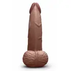 b-Vibe SlipSkin 6,5" Curved – slėgiui reaguojančio silikono dildo su siurbtuku – rudas – 16,5 cm — Nuotrauka 4