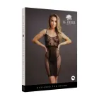 Knee-Length Lace and Mesh Dress – Black – One Size — Photo 1