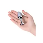 Sudraba anālais spraudnis TOYFA Metal ar ametista dārgakmeni – M – Purple Foto 4