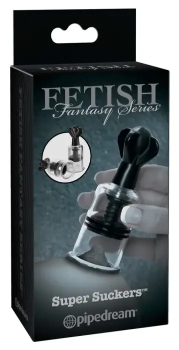 Pipedream Fetish Fantasy Super Suckers – twist suction nipple cups – black – 10 cm