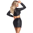 Cottelli PARTY Set – Black Matte Top & Mini Skirt, XL, Decorative Details — Photo 4
