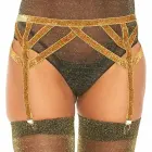Leg Avenue Lurex Gold elastingas kojinių diržas – One size — Nuotrauka 1