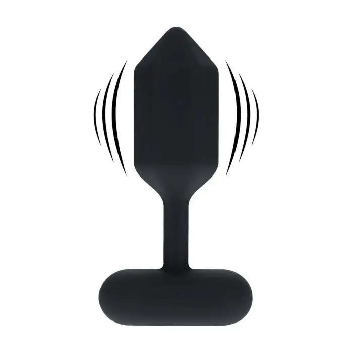 Hexagonal Vibrating Silicone Anal Plug – M – 19 cm – Black