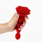 Rosaline – Rotējošs anālais rozes formas spraudnis ar tālvadības pulti – 19 cm – Sarkans — Foto 7