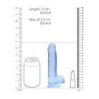 Reālistisks dildo ar sēkliniekiem un piesūcekni – 15 cm (6″) – Zils — Foto 5