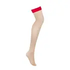 Obsessive S814 Stockings – Beige/Red – S/M — Photo 3