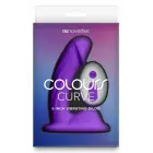 COLOURS Curve – curved rechargeable silicone vibrator with remote – purple – 12.7 cm — Photo 1