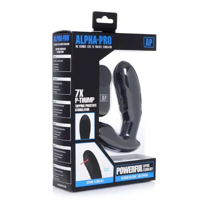 P-Thump - Prostate Vibrator with Tapping Function and Remote Control – 7 Speeds – 18 – 20 cm – Black
