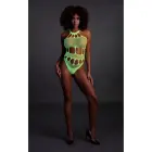 OUCH! Bodijs ar grieķu stila kakla izgriezumu – neona zaļš – One Size Foto 3
