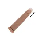 Vibruojantis ir judantis silikoninis stud dildo – ruda — Nuotrauka 5