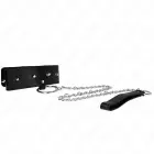 KINK regulējama apkakle ar sudraba kniedēm un ķēdīti 65 cm, melna, 36-43 cm — Foto 2