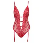 kissable mežģīņu bodijs ar zeķturu stiku – sarkans – L/XL — Foto 6