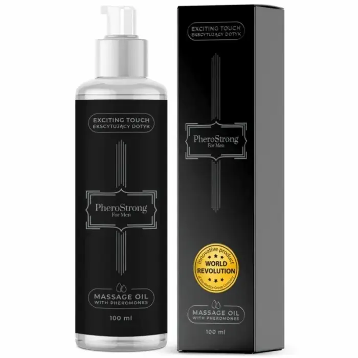 PheroStrong masāžas eļļa vīriešiem – enerģisks aromāts un kopšana – 100 ml