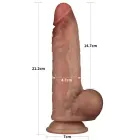 LoveToy Sliding Skin Pro Dual Layer Silicone Dong – realistiškas dviejų sluoksnių silikoninis dildo – 21,6 cm — Nuotrauka 2