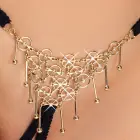 Cottelli LINGERIE Crotchless String with White Gold Decoration – S/M — Photo 5