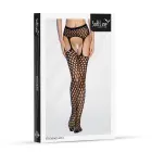 Stockings with Garter Belt Imitation – Black – One Size — Photo 3