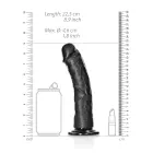 Išlenktas realistiškas dildo su siurbtuku – 22.5 cm (9″) – Juodas Photo