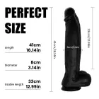 Kiotos Cox MEGA Black Dildo – 20 cm (8″) — Photo 7