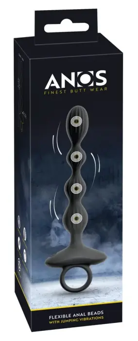 ANOS elastīgas anālās bumbiņas – 21.1 cm – Melns Foto 1