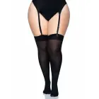 Plus Nylon чулки до бедра – чёрные – Plus size — Фото 4