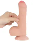 LoveToy Sliding Skin Dual Layer Dong – reālistisks dildo – TPE – miesas krāsa – 17,8 cm — Foto 6