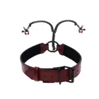 Sportsheets Saffron Adjustable Collar with Chain and Clamps – Red/Black — Photo 5