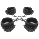 Fetish Submissive Set – регулируемые фиксаторы для запястий и ног с неопреновой подкладкой – чёрные — Фото 3