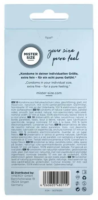 Mister Size 57 mm презервативы – 10 шт. Фото num