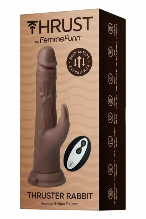 FemmeFunn Thruster Rabbit коричневый – LIQUISILK™ – 10 режимов – 3 скорости – водонепроницаемый