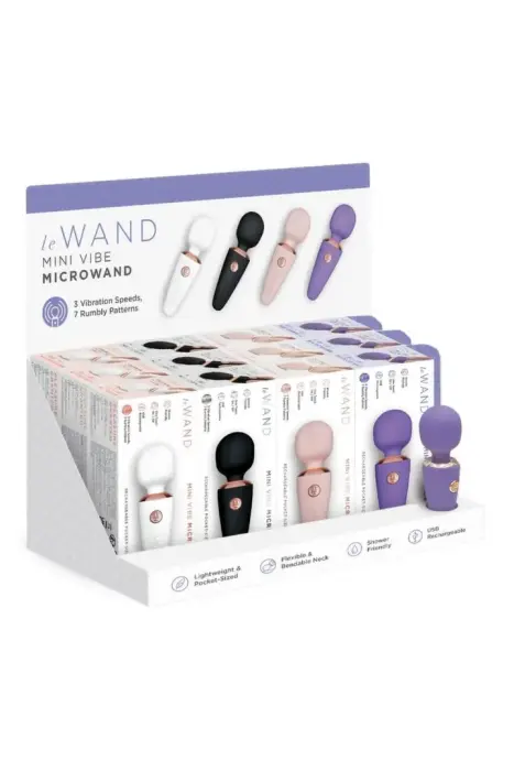 Le Wand Mini Micro Wand – витринный дисплей 12 шт. + тестер – многоцветный