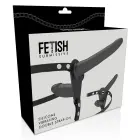 Fetish Submissive Adjustable Harness Double Motor Black Silicone System 15/8cm — Photo 6