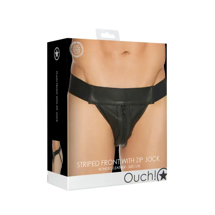 Plain Front With Zip Jockstrap – Black – L/XL
