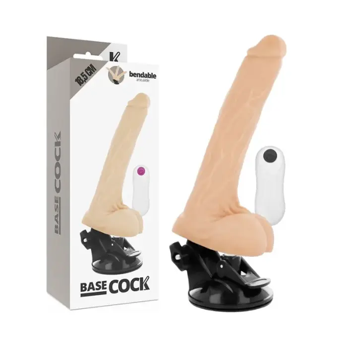 Гибкий вибратор Basecock с дистанционным управлением – 18.5 см (7.3″) – телесный