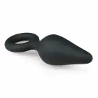 EasyToys силиконовая анальная пробка с кольцом – 10 см – Черный — Фото 3