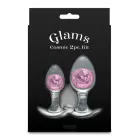 Cosmic Glams 2-Piece Kit – liquid silicone anal trainer set with sparkling glass marble – pink — Photo 3