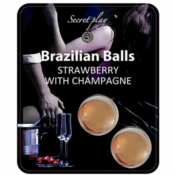 Secret Play Brazilian Balls шарики с массажным маслом – клубника и шампанское – 2 шт.