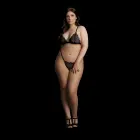 Magic Lace Velvet apatinių komplektas – juodas – Plus size — Nuotrauka 4