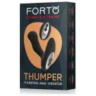 FORTO Thumper – anālais spraudnis ar sitienveida funkciju – silikons – melns – 8 režīmi — Foto 1