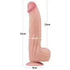 King Sized Sliding Skin Dual Layer Dildo – 30 cm (12″) – Kūno spalva — Nuotrauka 3