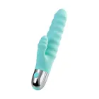 Рельефный вибратор с клиторальной стимуляцией Flovetta Flax – 17.5 cm (6.9″) – зеленый — Фото 4