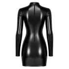 Noir Handmade – мини-платье из powerwetlook со шнуровкой в декольте и длинными рукавами – чёрное – L — Фото 6