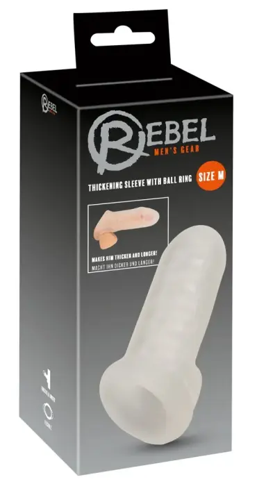 Rebel Thickening Sleeve with Ball Ring – Size M – Transparent