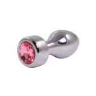 Silver Butt Plug with Pink Diamond – 7.7 cm (3.0″) — Photo 1